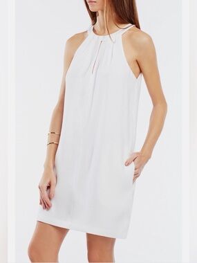 BCBG Max Azria Tristyn Pleated Halter Shift Dress - Size Large